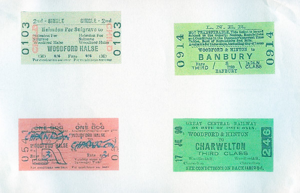 Four Railway Tickets Woodford Station