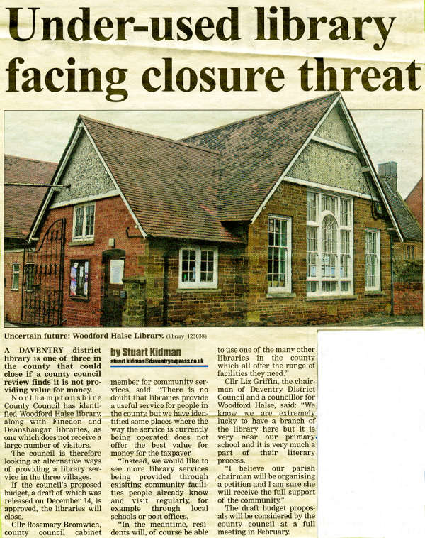 Library Facing Closure in 2006 Library Facing Closure in 2006