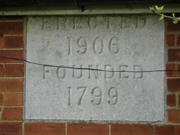 Date stone on the rear of the Moravian Church taken in 2009