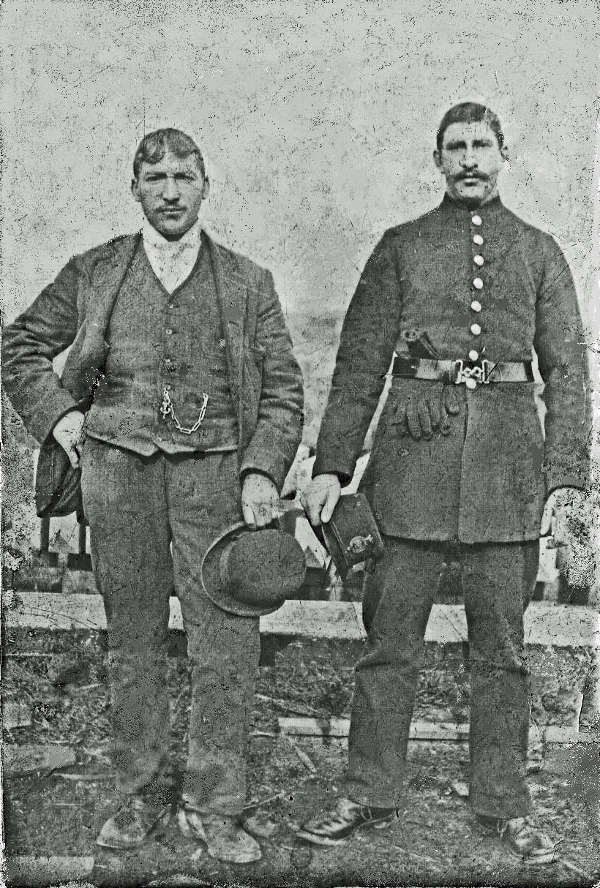 Charles Ringham (right) [Grandad Charlie] in his police uniform, the other man is not known.