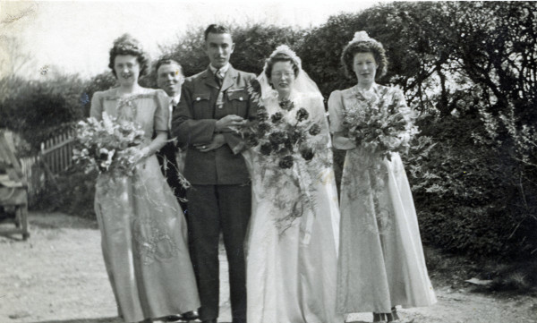 Wedding of Edith Kite and Edward Hisom 1946.