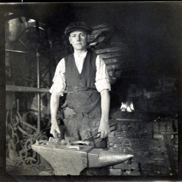 Tom Ward Junior at the anvil